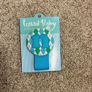 Blue Argyle Pacifier Clip